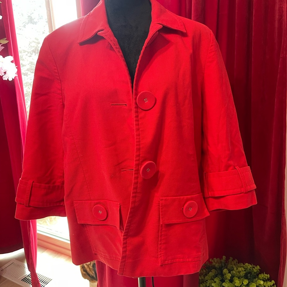 Coldwater Creek Bold Red Trench Coat